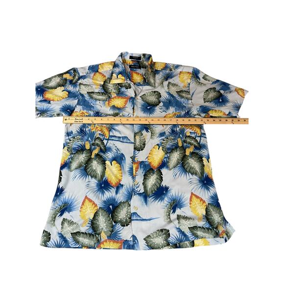 Nautica 100% Rayon Men’s Hawaiian Button Down Shirt, L - Picture 6 of 7